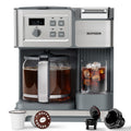 SECPOEDR Dual Brew Coffee Maker 12 Cup Programmable Coffee Machine, Single Serve Coffee Brewer & Drip Coffee Maker Combo, Compatible with Ground Coffee and Coffee Pods, Auto Shut-Off, Silver