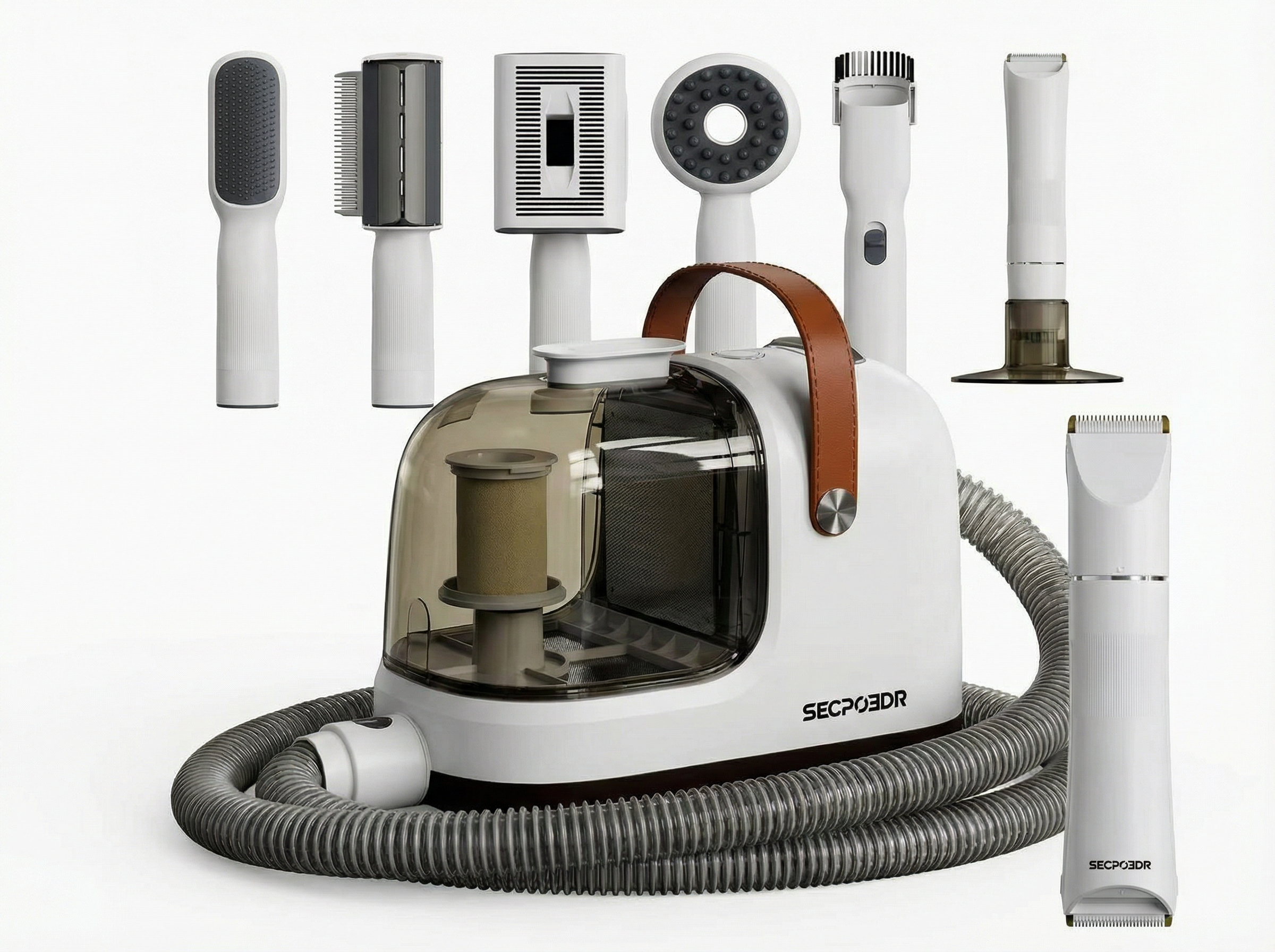 SECPOEDR Dog Grooming Vacuum Kit,12000Pa Strong Pet Vacuum for Shedding, Quiet, 1.8L Large Capacity