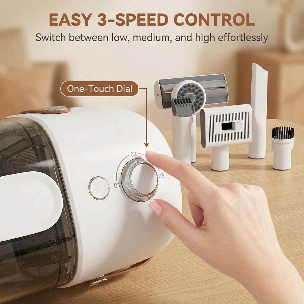 SECPOEDR Dog Grooming Vacuum Kit,12000Pa Strong Pet Vacuum for Shedding, Quiet, 1.8L Large Capacity