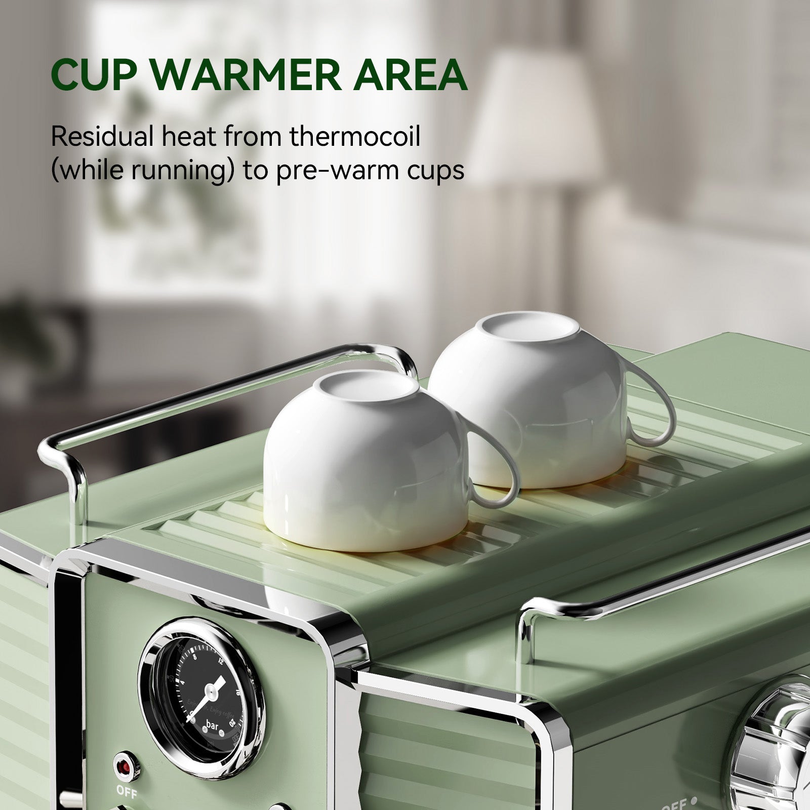 20Bar Semi Automatic Retro Espresso Machine with Milk Frother PID Temperature Control & Visible Pressure Gauge,50 oz Water Tank